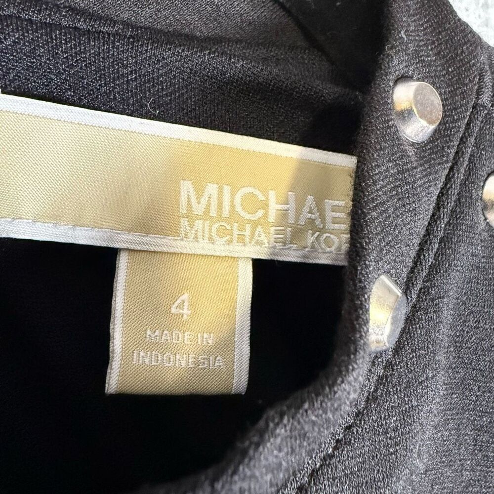 Michael Michael Kors Womens Size 4 Mini Shift Dress Black Studded Lined - Picture 2 of 8